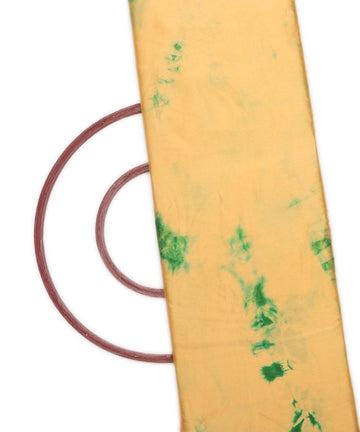 yellow and green batik print satin fabric o100 5332